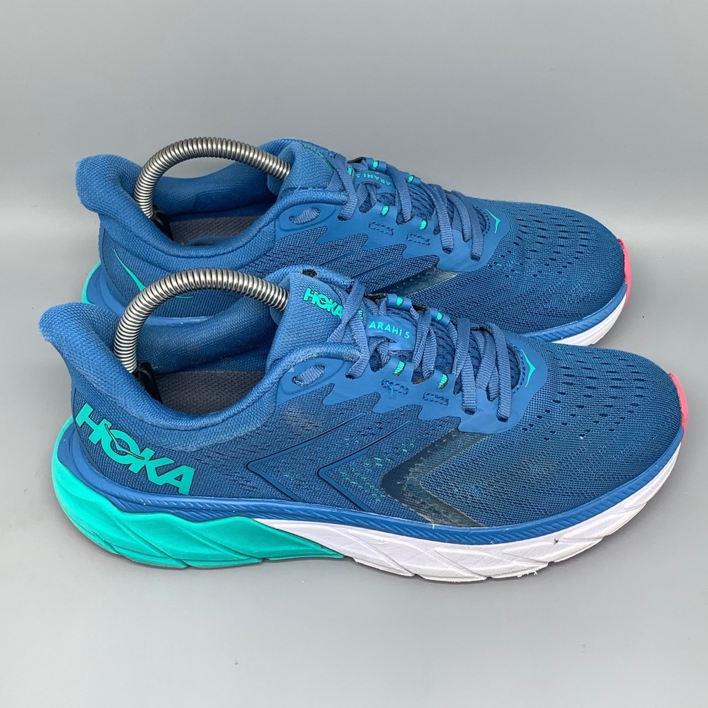 Hoka One Arahi 5 Blue Teal‎ Running Shoes 1115012 Women's Sz 9B
